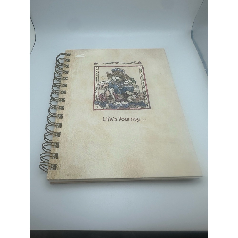 Life's Journey Journal with Motivational Quotes vintage bears cottage core